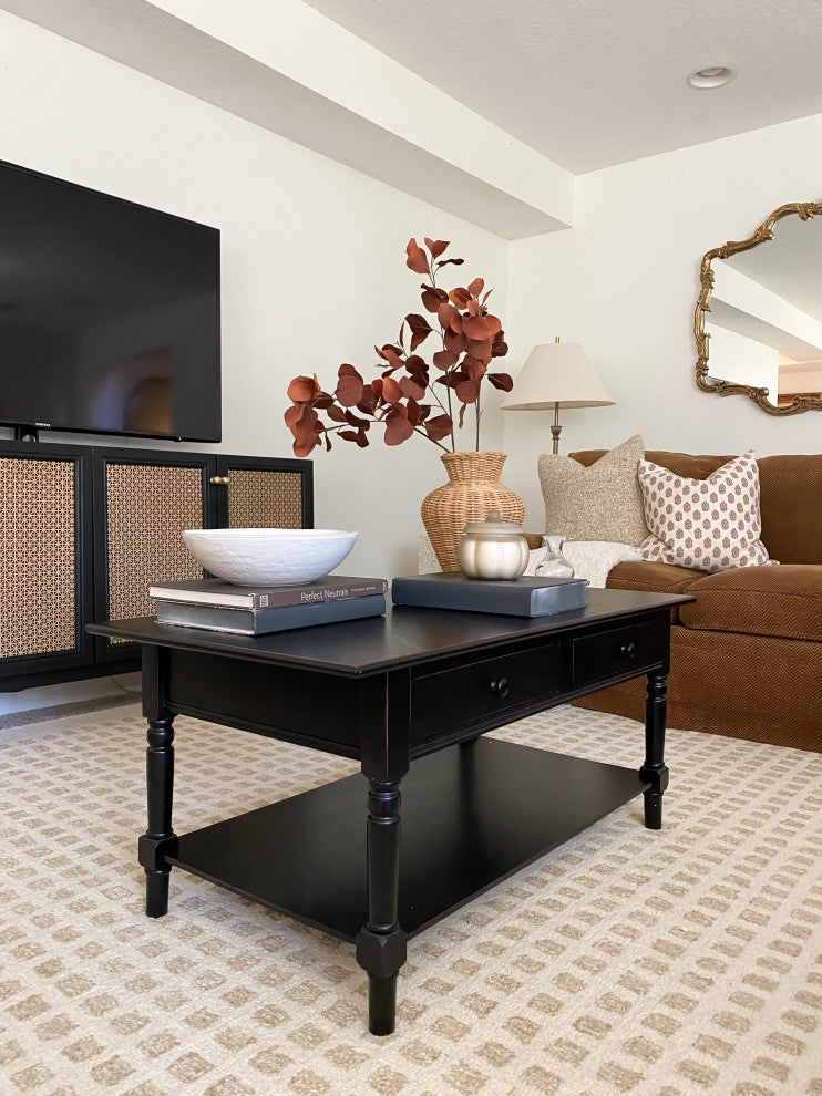 Safavieh Boris 2-Drawer Coffee Table, Distressed Black