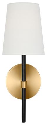 Monroe 1-Light Indoor Wall Small Single Sconce, Burnished Brass Gold