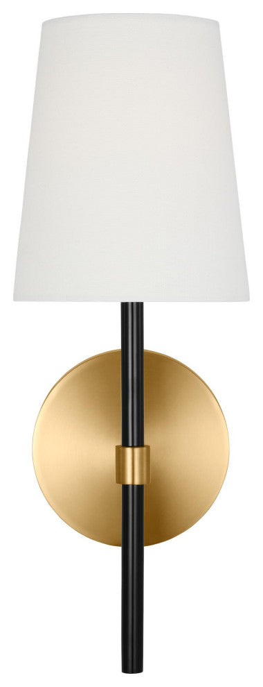 Monroe 1-Light Indoor Wall Small Single Sconce, Burnished Brass Gold