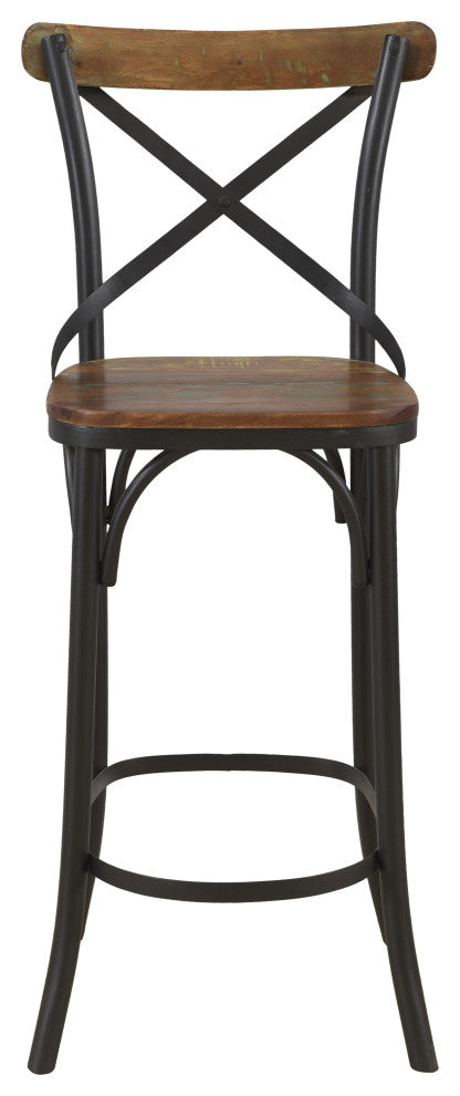 Emmett Cross-Back Counter Chair, Set of 2, Bar Height