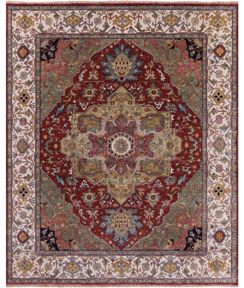 Hand Knotted Persian Fine Serapi Wool Rug 7' 11" X 9' 9" - Q16038
