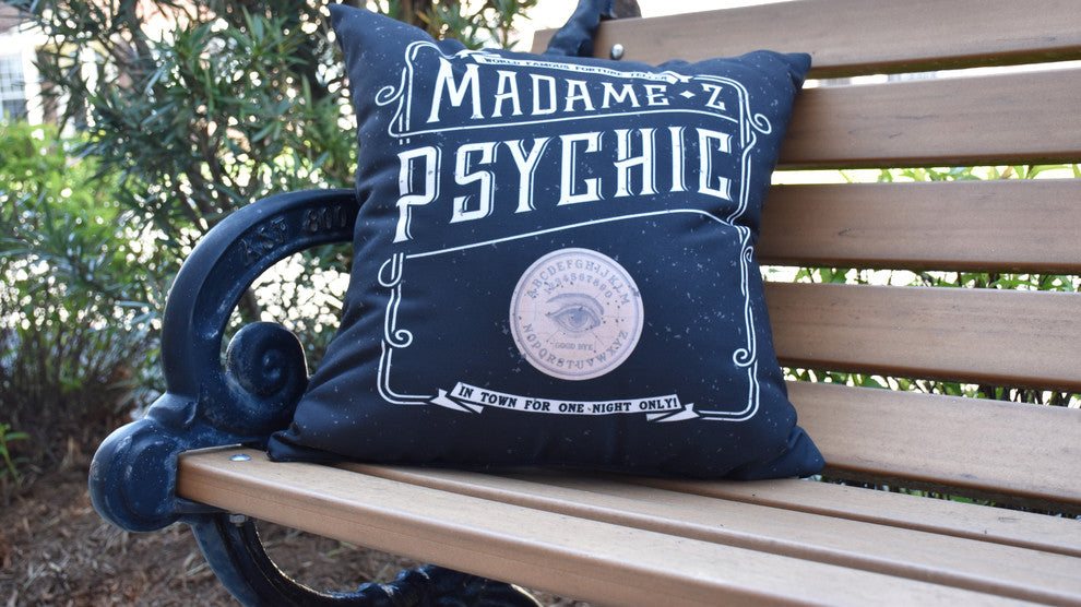 The Psychic Eye Halloween Print Decorative Throw Pillow, Cream, 16"