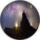 Rock Climbing To Base Camp, Landscape Photo Disc Metal Wall Art, 38"