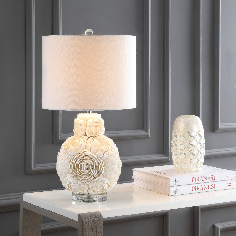 Seashell Rosette 24" LED Table Lamp, Cream