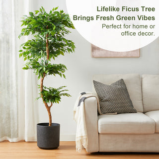 5' Creative Shaped Faux Ficus Tree in Pot