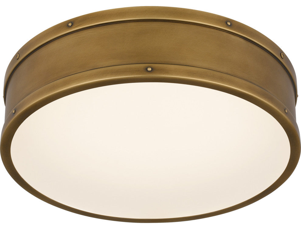 Quoizel QFL5224 Ahoy 16"W Flush Mount Drum Ceiling Fixture - Matte Black