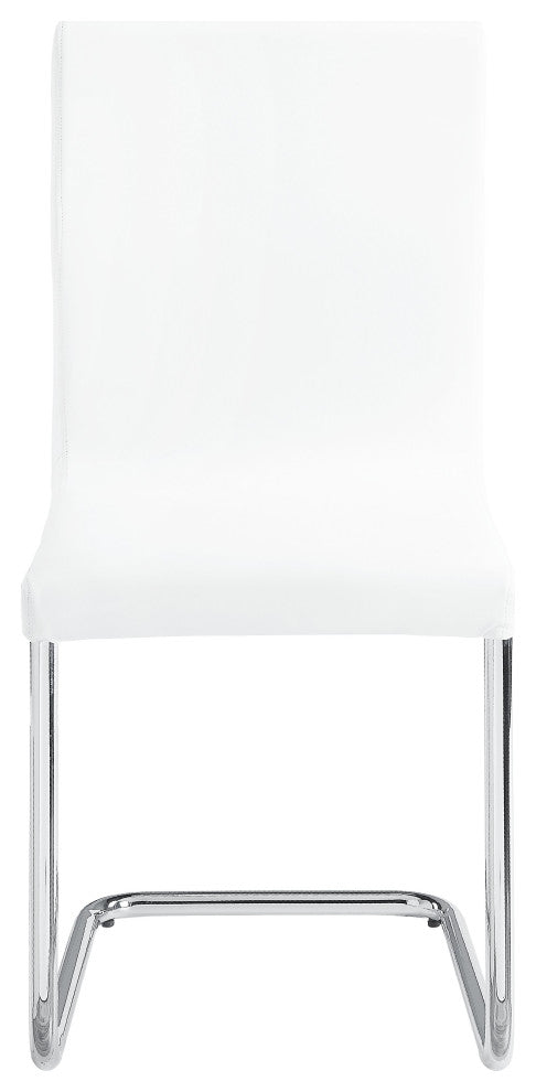 Acme Palton Side Chair Set of 2 White PU and Chrome Finish