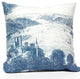 Ships in Harbor Engraving Pillow