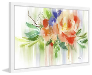 "Weeping Citrus Roses" Framed Painting Print, 30"x20"