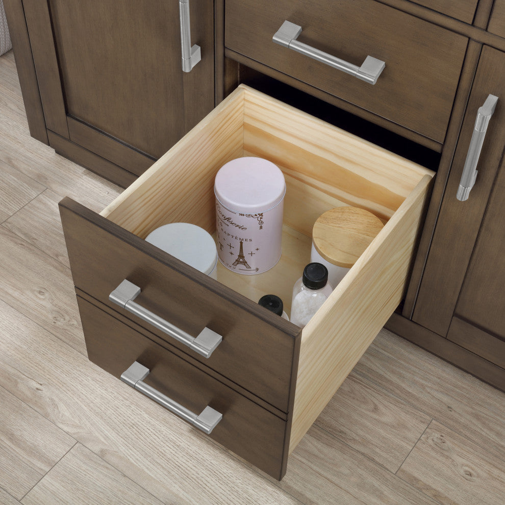 Ove Decors Bailey 48" Single Sink Vanity, Almond Latte With Black Hardware