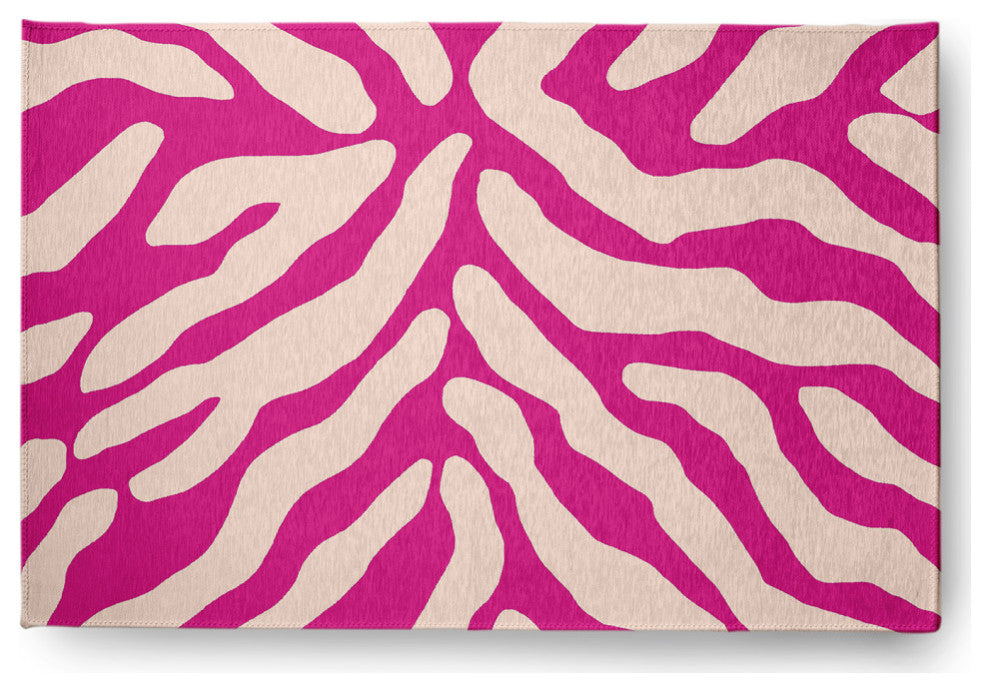 Animal Stripe Spring Chenille Rug, Orchid, 4'x6'