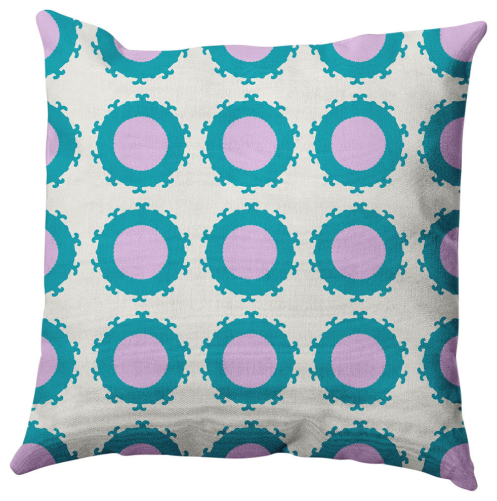 Pan Bubbles Decorative Throw Pillow, Lilac, 16"x16"