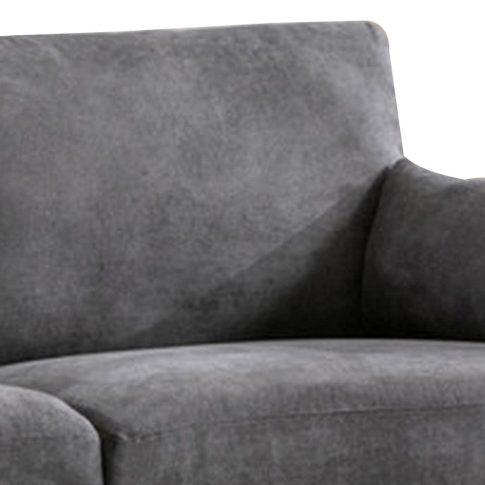 Benzara BM287967 Otto 77" Sofa, Throw Pillows, Padded Cushions, Dark Gray