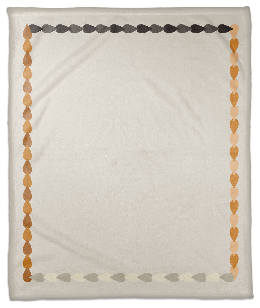 Knit Earthy Boarder 50x60 Coral Fleece Blanket