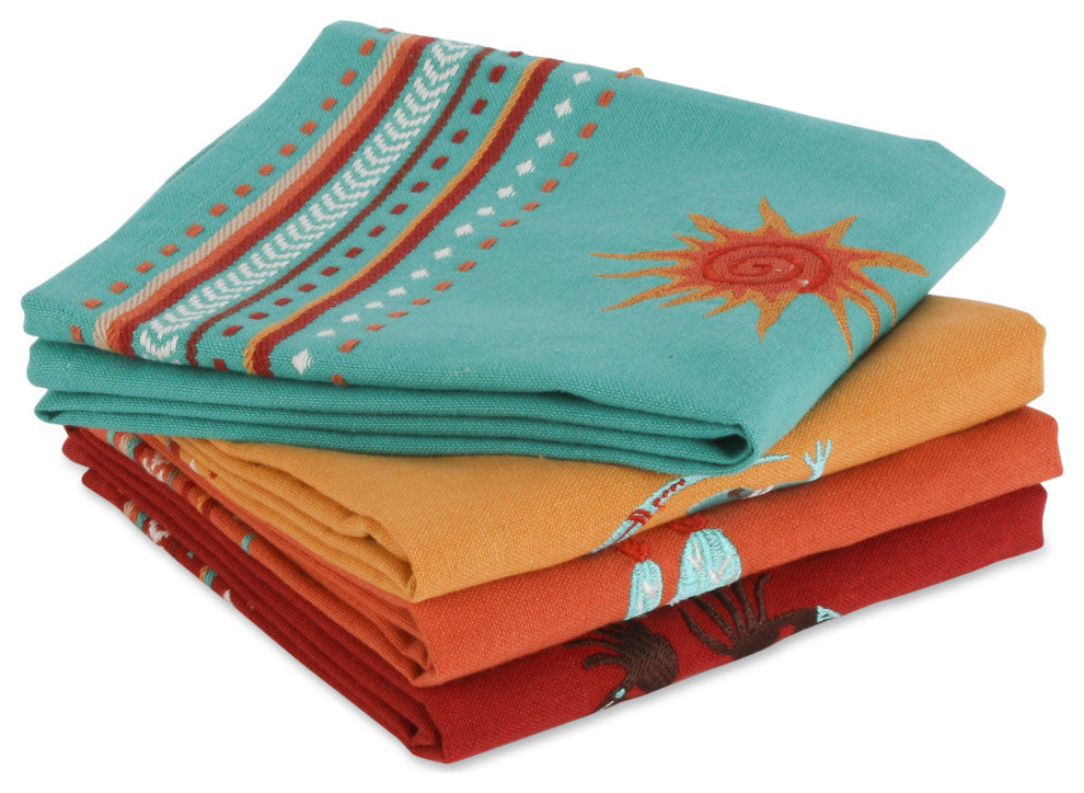 Southwest Embellished Dishtowel Set of 4
