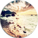 Summer Seascape With Scenic View, Seascape Round Metal Wall Art, 11"