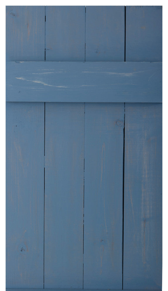 Traditional Board and Batten Exterior Shutters Pair, Provincial Blue, 66"