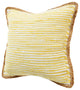 Ox Bay Handwoven Yellow/White Bordered Cotton Blend Pillow Cover, 20"x20"