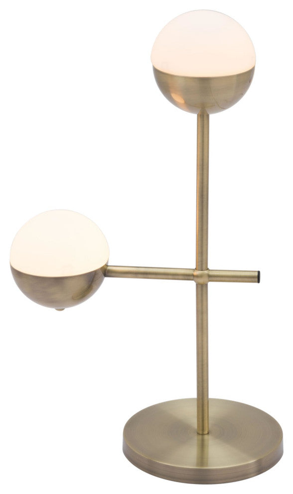 Table Lamp, Glass, Steel Metal, Bronze, White, Mid Century Kitchen LoungeLobby
