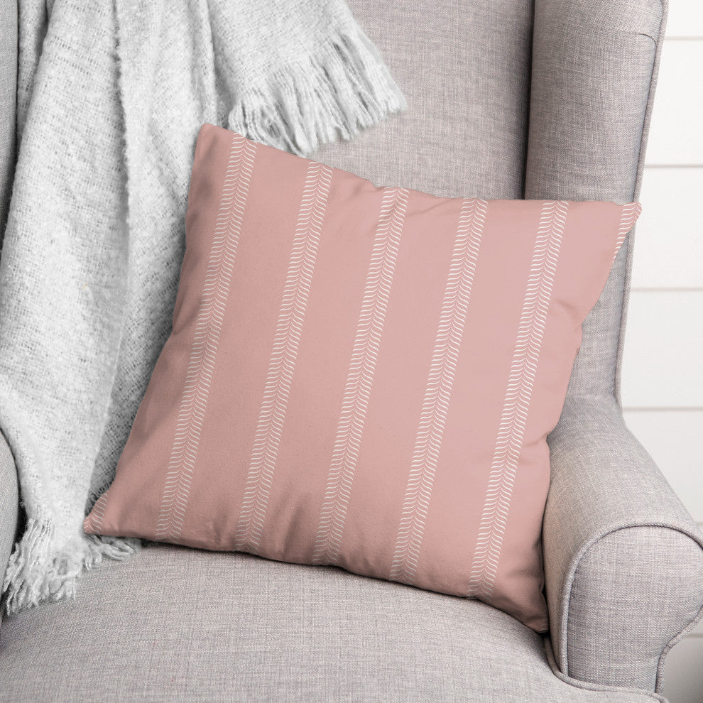Pink Lines 18x18 Indoor/Outdoor Pillow