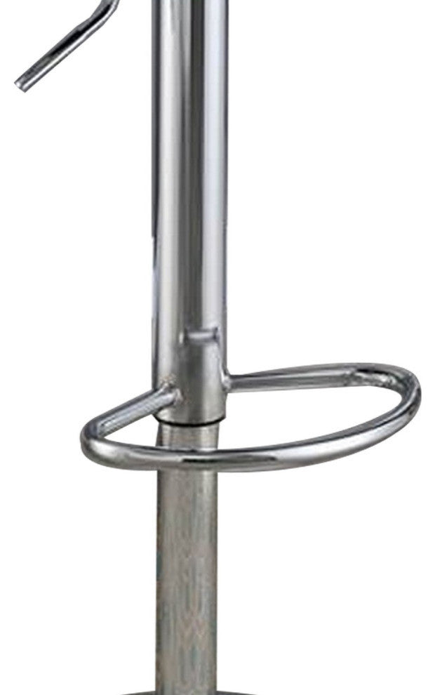 Adjustable Barstool with Round Seat and Stalk Support, Set of 2, White