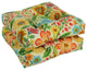 19" Squared Patterned Tufted Dining Chair Cushions, Set of 2, Gregoire Chamomile