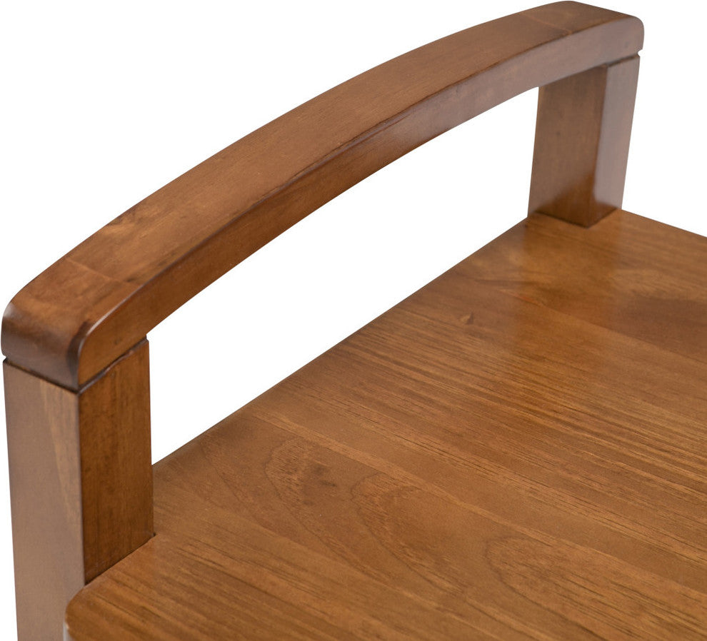 Warm Shaker Solid Wood 44" Rustic Entryway Storage Bench, Light Golden Brown