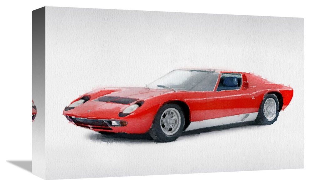 "1969 Lamborghini Miura P400 S Watercolor" Fine Art Print