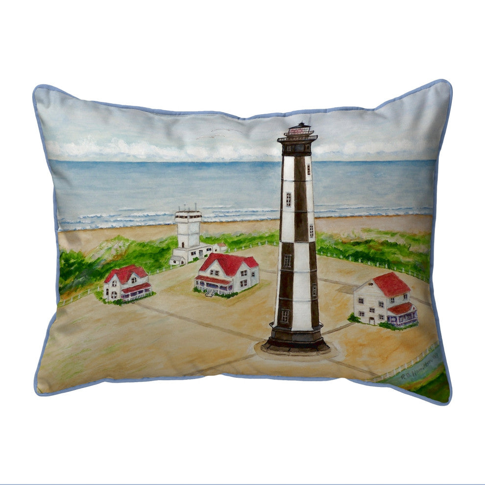 Betsy Drake Cape Henry Lighthouse Large Indoor/Outdoor Pillow 16x20