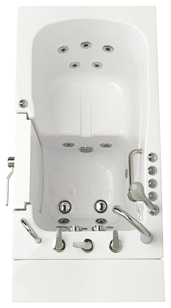 Ella Monaco 32"x52" Acrylic Walk-In-Bathtub, Outswing Door, 5 Piece Faucet