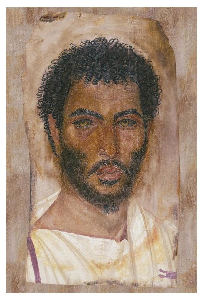 "Mummy Portrait of a Bearded Man" Paper Art, 34"x50"
