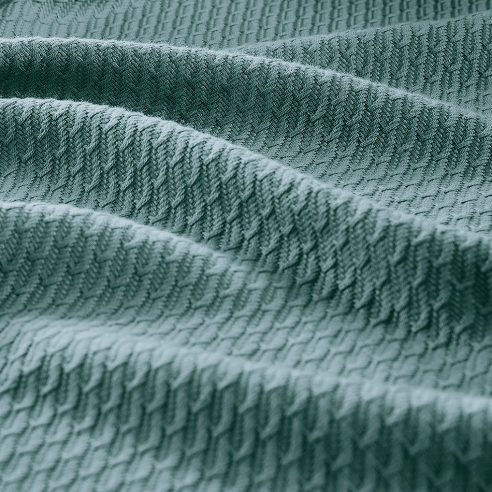Madison Park Egyptian Cotton All-Season Woven Bedding Blanket, Teal