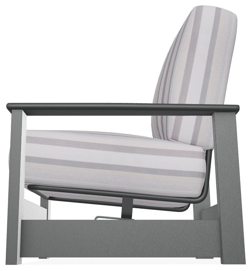 Leeward Deep Seat Outdoor Armchair with Hidden Motion, Sensory Dove/Graphite