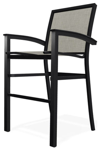 Bazza Sling Bar Height Stackable Outdoor Stool, Ella/Black