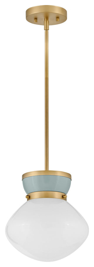 Lark 83607 Lucy 10"W Mini Pendant - Lacquered Brass / Seafoam