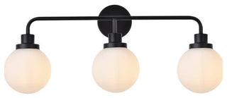 Elegant Lighting LD7034W28 Hanson 3 Light 28"W Vanity Light - Black / Frosted