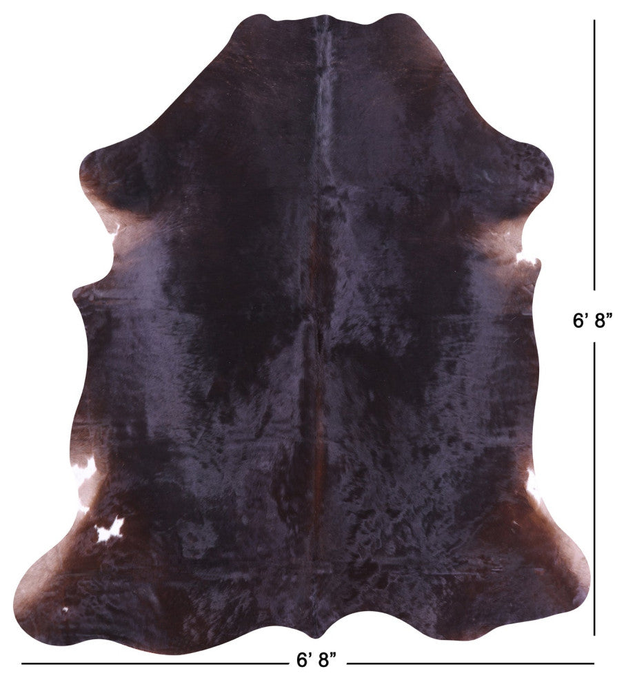 6' 8" X 6' 8" Organic Natural Hair-On Cowhide Area Rug C1507