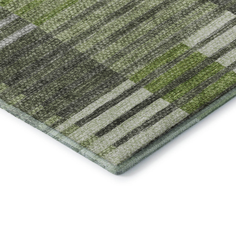 Premium Machine Washable Mayfield AMF687 Green 5' x 7'6" Rug