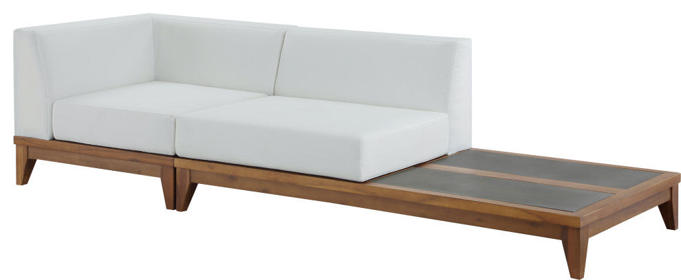 Rio Water Resistant Fabric  Patio 2-Piece Modular Sofa, Off White