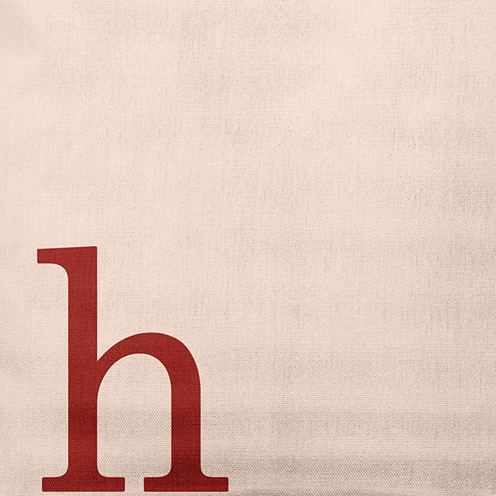 26"x26" Modern Monogram Decorative Throw Pillow, Maple Red