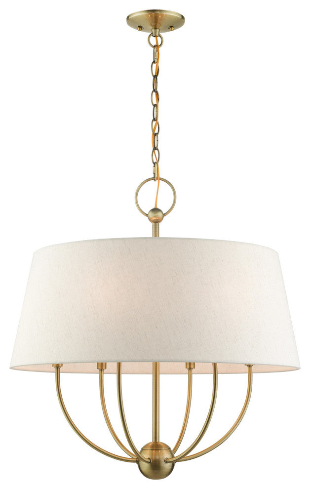 Antique Brass Transitional, English Country, Rustic, Casual Pendant Chandelier