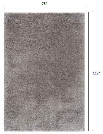 7"x9" Ivory Modern Solid Shag Area Rug