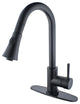 Gourmetier Single-Handle Pull-Down Kitchen Faucet, Matte Black