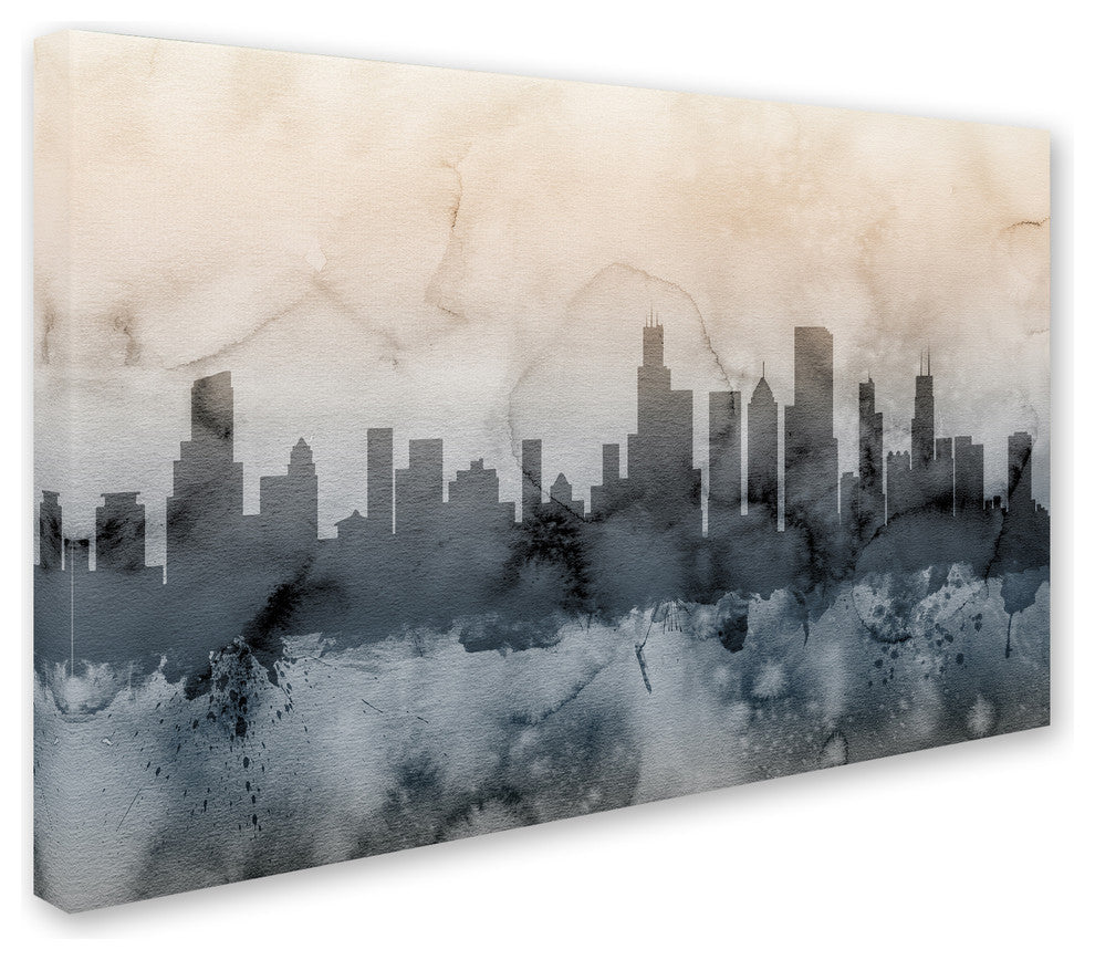 "Chicago, Illinois Skyline V" Canvas Art by Michael Tompsett