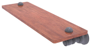 Carolina 16" Wood Shelf, Matte Gray