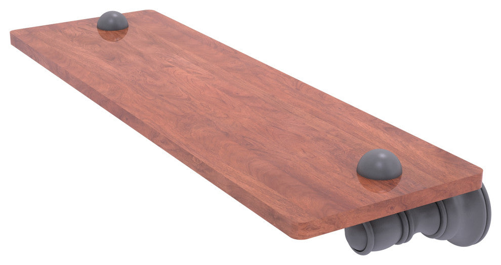 Carolina 16" Wood Shelf, Matte Gray