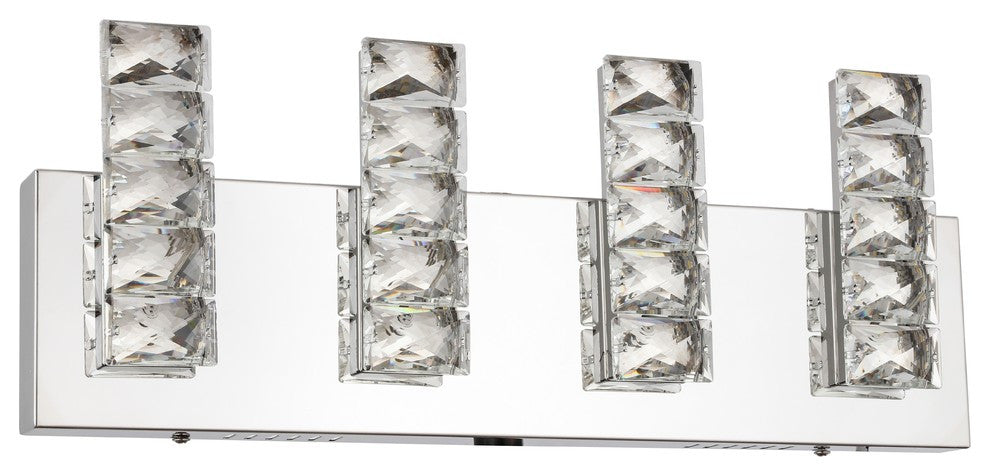 LED Rectangular Wall Sconce With Crystals