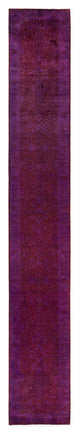 Overdyed One-of-a-Kind Hand-Knotted Area Rug Purple, 2' 8" x 18' 5"
