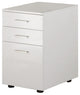 Modern Three Drawers Wooden File Cabinet with Castors, White