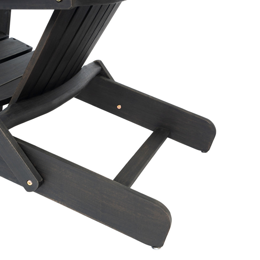 GDF Studio Hillary Dark Gray Acacia Wood Folding Adirondack Chair, Single